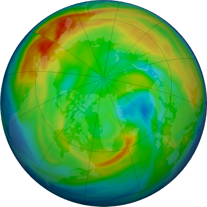 Arctic ozone map for 20 December 2016